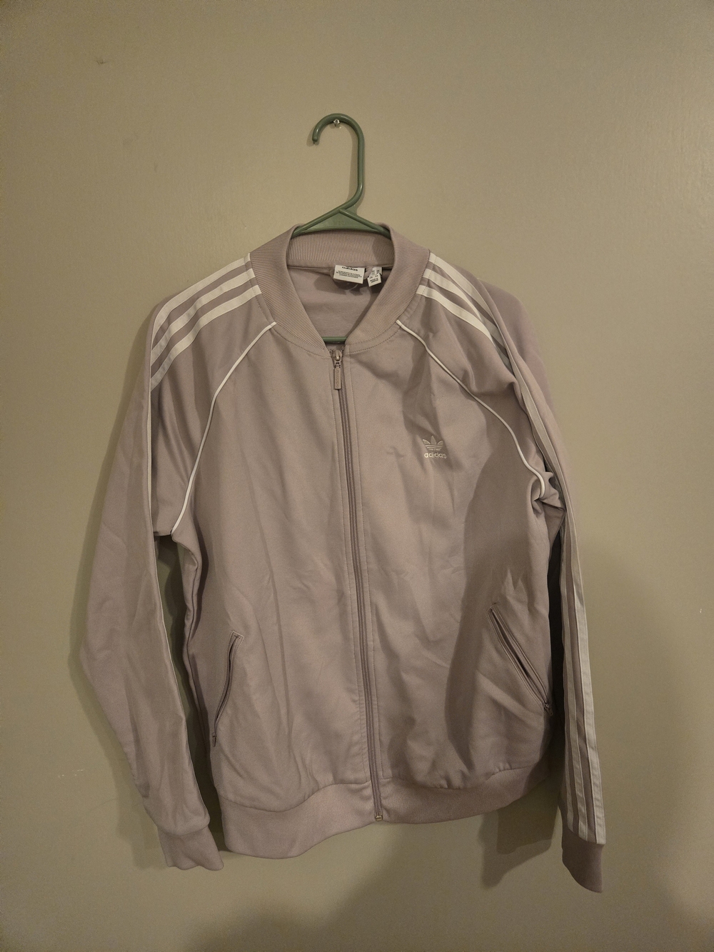 adidas Women's Lavender Track Jacket with White Three Stripes